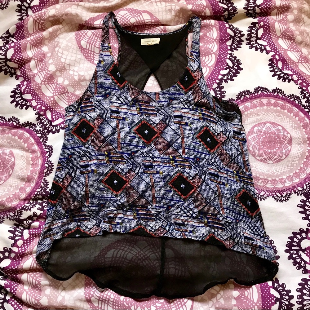 Silence + Noise Open Back / Sheer Blouse